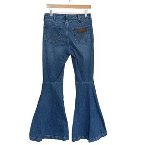 Wrangler Womens Trumpet Flare Jeans Blue Denim Flare High Rise Stretch Retro